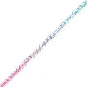 Perles rondes facettées 3 mm - Tie and dye - Bleu clair - Rose - Lilas x36cm|raw }}