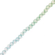 Perles rondes facettées 4 mm - Tie and dye - Bleu - Vert clair x35cm|raw }}