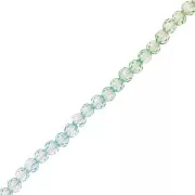 Perles rondes facettées 4 mm - Tie and dye - Bleu - Vert clair x35cm