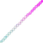 Perles rondes facettées 4 mm - Tie and dye - Bleu clair - Lilas - Fuchsia x34cm|raw }}
