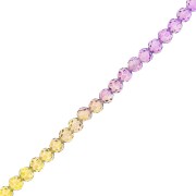 Perles rondes facettées 4 mm - Tie and dye - Violet - Vert x37cm