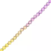 Perles rondes facettées 4 mm - Tie and dye - Violet - Vert x37cm