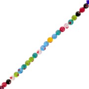 Perles rondes en verre Millefiori 6 mm - motif coeur - Multicolore x37cm|raw }}