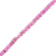 Perles rondelles Heishi coquillage teinté 7 mm - Rose x37cm