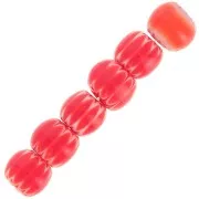 Perles chevrons tubes 6x7 mm en verre - Rouge x10