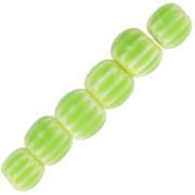 Perles chevrons tubes 6x7 mm en verre - Vert clair x10|raw }}