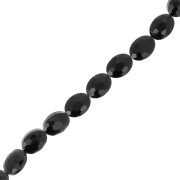 Perles ovales facettées 16x12 mm en verre - Jet x32cm|raw }}