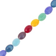 Perles ovales facettées 16x12 mm en verre - Multicolore x38cm|raw }}