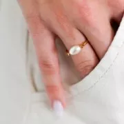 Bague fine interchangeable - Taille 56 - Plaqué Or 3 microns x1