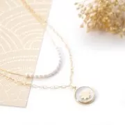 Élément rond évidé à coller 9 mm pour cabochon 5 mm - Gold filled (or laminé) x1