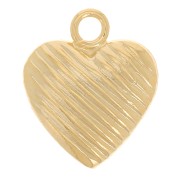 Breloque coeur texturé 9x7.5 mm - Gold filled (or laminé) x1|raw }}