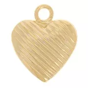 Breloque coeur texturé 9x7.5 mm - Gold filled (or laminé) x1