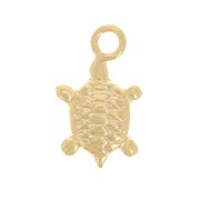 Mini breloque tortue 9x5 mm - Gold filled (or laminé) x1|raw }}