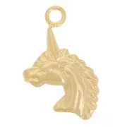 Breloque licorne 12x8 mm - Gold filled (or laminé) x1
