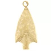 Pendentif pointe ethnique martelé 18x8mm anneau ouvert - Gold filled (or laminé)