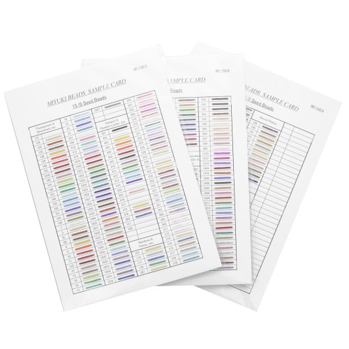 Nuancier Miyuki Rocailles 15/0 (n°SP-112/1-3) - Planches 1 - 2 et 3