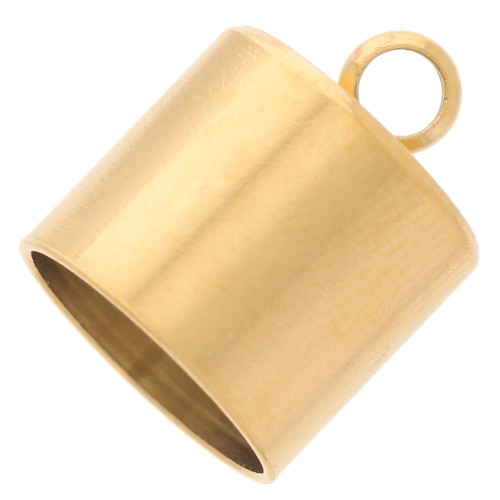 Embouts cylindriques pour cordon 10 mm - Acier inoxydable 303 Doré x4
