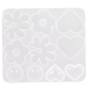 Moule silicone pour réaliser cabochons et pendentifs en résine - Transparent