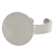 Bague plateau réglable pour cabochon fond plat 14 mm - Acier inoxydable 304 x1