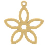 Pendentif fleur évidé 17.5x16 mm - Acier inoxydable 304 Doré x1|raw }}