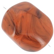 Perle baroque irrégulière en résine opaque 22x17 mm - Terracotta marbré x1|raw }}