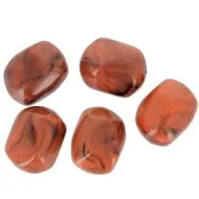 Perle baroque irrégulière en résine opaque 22x17 mm - Terracotta marbré x1