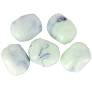Perle baroque irrégulière en résine opaque 22x17 mm - Mint marbré x1