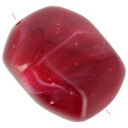 Perle baroque irrégulière en résine opaque 22x17 mm - Marbré Rouge foncé pailleté|raw }}