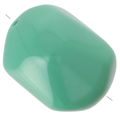 Perle baroque irrégulière en résine opaque 22x17 mm - Vert sauge foncé x1