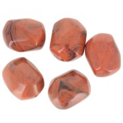 Perle baroque irrégulière en résine opaque 19x15 mm - Terracotta marbré x1