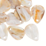 Sequins pétales de fleurs incurvés 17 mm en acrylique - Marbré beige - Marron x15|raw }}