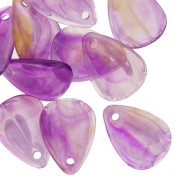 Sequins pétales de fleurs incurvés 17 mm en acrylique - Marbré Violet foncé x15|raw }}