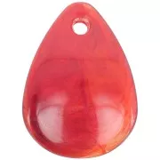 Sequins pétales de fleurs incurvés 17 mm en acrylique - Marbré Rouge foncé x15