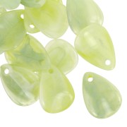 Sequins pétales de fleurs incurvés 17 mm en acrylique - Marbré lichen - Blanc x15|raw }}