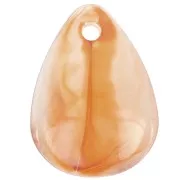 Sequins pétales de fleurs incurvés 17 mm en acrylique - Marbré Ambre x15