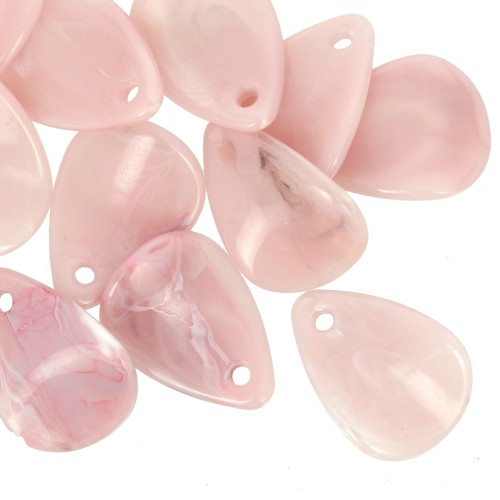 Sequins pétales de fleurs incurvés 17 mm en acrylique - Marbré vieux mauve x15