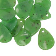 Sequins pétales de fleurs incurvés 17 mm en acrylique - Vert foncé tacheté x15|raw }}