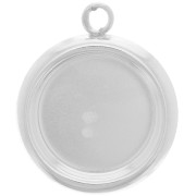 Serti pendentif rond à rebord pour cabochon fond plat 14 mm - Argent 925 x1