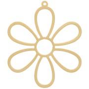 Pendentif fleur évidé 27.5 mm - Acier inoxydable 304 Doré x1