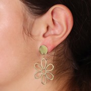 Pendentif fleur évidé 27.5 mm - Acier inoxydable 304 Doré x1