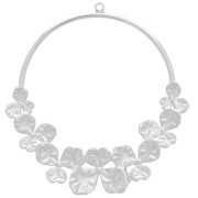 Pendentif cercle avec fleurs 38 mm - Acier inoxydable 304L x1|raw }}