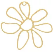 Pendentifs fleur ajourée 33x35 mm - Acier inoxydable 304 Doré x2