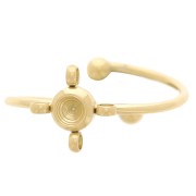 Bague réglable T54 à T58 avec 4 anneaux & cabochon 1088 3mm - Acier inox 304L Doré