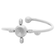 Bague réglable T54 à T58 avec 4 anneaux & pour cabochon 1088 3mm - Acier inox 304L|raw }}