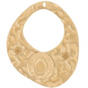 Pendentifs irrégulier 32x27mm cabochon goutte & 1088 1.8mm Acier inox 304L Doré x2|raw }}
