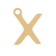 Breloque lettre alphabet 7 mm - X - Acier inoxydable 304 Doré x1