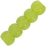 Perle citrouille 8 mm en pierre gemme teintée - Calcédoine vert clair x1