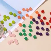 Perle citrouille 8 mm en pierre gemme teintée - Calcédoine vert clair x1