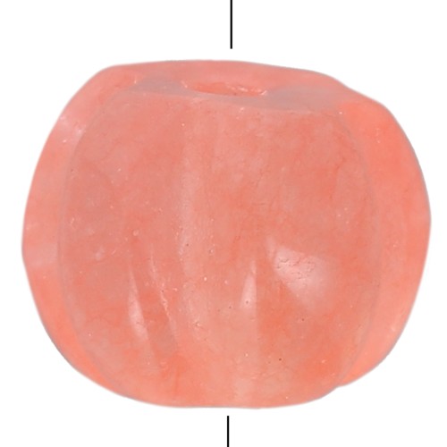 Perle citrouille 8 mm en pierre gemme teintée - Calcédoine orange x1