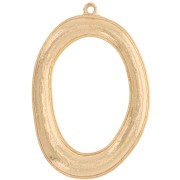 Pendentif ovale irrégulier bombé texturé 43x29 mm - Doré x1|raw }}